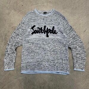 Men's Southpole Sweater Baby Blue Spellout Embroidered Y2K Fall Pullover L